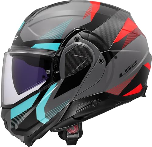 LS2, Casco Moto Modular ADVANT II Triple Nardo Grey Blue Red, M