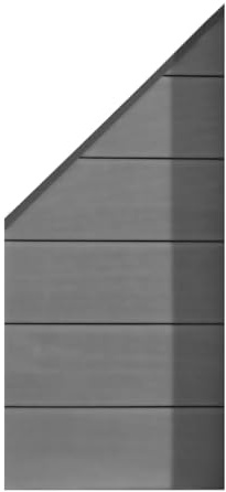 HORI Sichtschutzzaun XXL Schräg - WPC - Sichtschutz - Gartenzaun - Zaun - Lamellenzaun Farbe Grau