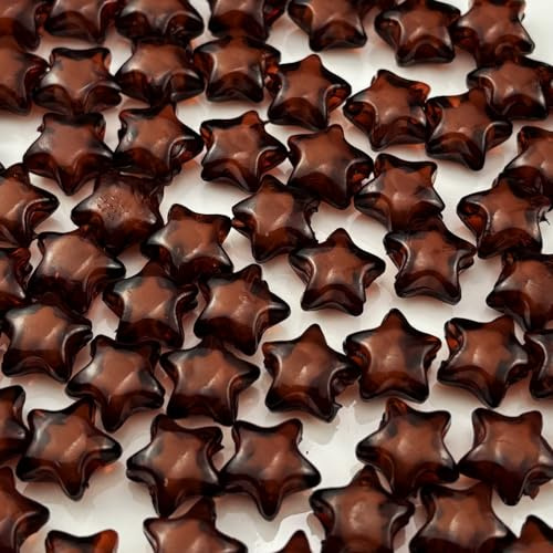 Pinhoollgo 200pcs 11mm Acrylic Star Beads Spacer Beads for DIY Jewelry Making Bracelet Necklace Key Chains Handmade Craft(Dark Coffee)