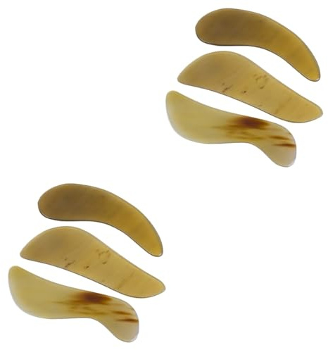 Healeved 2 Sätze Horn Kratzen Werkzeug Zum Muskelkratzen Entferner Massagestab Massage-tools Werkzeug Zur Muskelentspannung Gesichtsreinigungsbürste Gesichtsgerät Gelbes Horn 3 Stück * 2