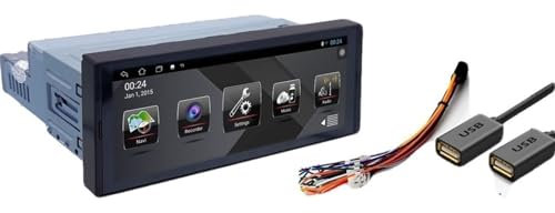Jodriva Reproductor Multimedia Android 1 Din for coche, pantalla táctil de 6,9 ​​pulgadas, Bluetooth, autorradio, vídeo estéreo, GPS, WiFi, Radio automática Universal 1din Reproductor de vídeo para co
