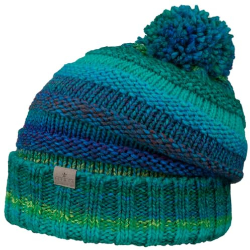 LIERYS Fauske Bommelmütze Strickmütze Umschlag Made in Germany Damen und Herren Herbst Winter