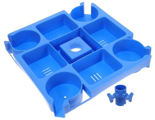 VANZACK Bandeja para Sombrilla de Piscina Bandeja de Mesa Portátil para Exterior con Portavasos y Compartimentos para Refrigerios Ligera y Multiusos para Playa Patio y Piscina
