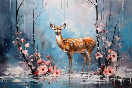 adrium Acryl-Bild 50 x 30 cm: Tierwelt im Winter - Generative KI (216993412)