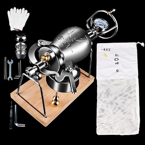 Popcorn Machine Hot Air Popcorn Machine, Chinese Traditional Popcorn Maker, High Pressure Popcorn Maker, Stainless Steel Fire Heating Popcorn Popper for Home Party(260ML)