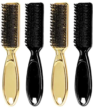 OFFIGAM 4 Stück Teiliges Friseur Bürsten für Männer Shredded Hair Brush Beard Brush Professionelle Haarreinigungsbürste für Haarschnitt und Bartpflege Schwarz und Gold