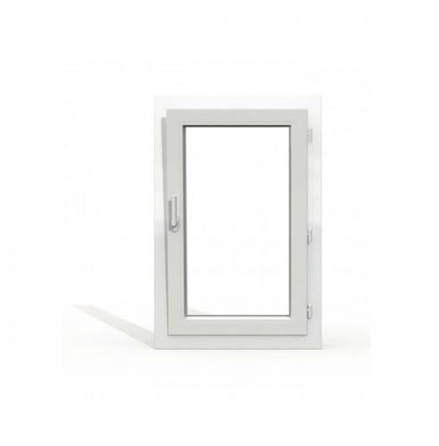 Fenêtre PVC blanc 1 vantail dimensions hors tout H 106 x L 86 cm oscillo battant pour pose rénovation - tirant droit - GEFRADIS - fabrication française