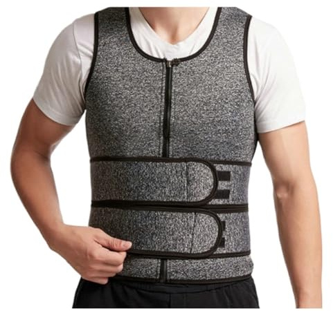 WHSY127 Support Back Body Shaping Waist Trainer Gym Fitness Double Belt Sauna Vest Breathable Sweat Support(G,XXL) Beautiful