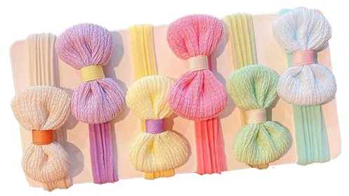 Gomas Para El Cabello Para Niñas Pequeñas - 6 Piezas Coletas para Bebé | Herramienta De Estilizado Diario Para Moda Infantil Y Adolescente - Para Pelo Grueso Fino Y