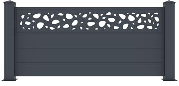 Casanoov Lot de 2 clôtures aluminium 1,9m SUNNY H.90cm gris