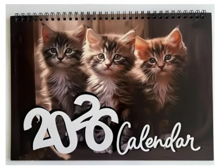 Calendario de Pared 2026 Amigos Animales, Planificador Mensual con Motivos de Animales, Papel Grueso, Ideal para Oficina, Escuela, Aula, Dormitorio y Hogar