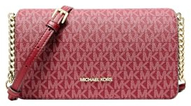 Michael Kors Jet Set Signature Logo Crossbody Bag Cherry