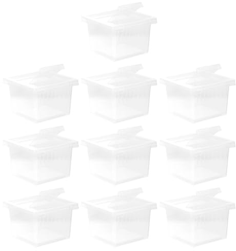 IMIKEYA 10 Stück Kunststoff Reptilienboxen als Habitatbox und Futtertrog für Eidechsen und Geckos Sicher Transparent und Einfach zu Reinigen im Spinnen Terrarium