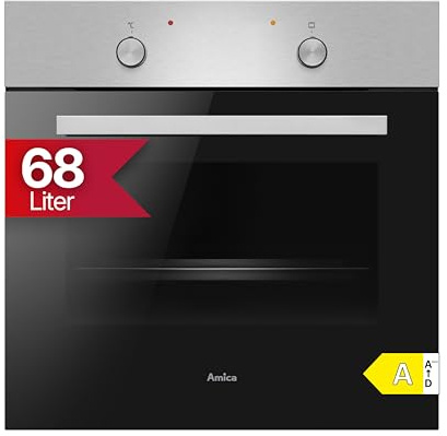 Amica Einbaubackofen 68 L 59,5x59,5x57,5 cm Steam Clean ABE 9410 E | Schnellaufheizung, 4 Backofenfunktionen, CoolDoor2, Clean Emaille, Halogenbeleuchtung, Geprägte Seitenwände