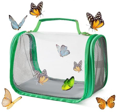 Fjärilsbur Av Nät Med Handtag, Andningsbar, Lätt Att Observera, Och | Terrarium för fjärilsuppfödning habitat Till Vuxna, Tonåringar, Familj, Vänner, Kvinnor, Och