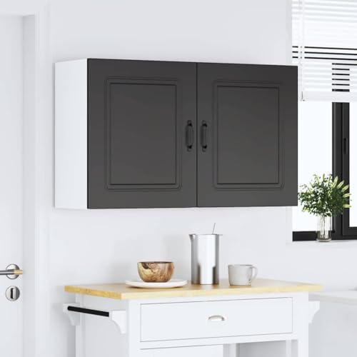 sephironlbb köksväggskåp 2 st. Kalmar svart trämaterial 50 x 31 x 60 cm förvaringsutrymme väggskåp med dörrar för kök matsal skafferi ordning och förvaring