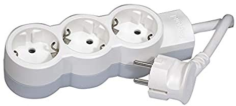 LEGRAND, Steckdosenleiste - Mehrfachstecker mit 3 Steckdosen (3-fach); zur Befestigung an Wand und Tisch; extra flach, 695002