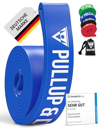 PULLUP & DIP Elastico Fitness per Trazioni, Bande Elastici Fitness, Bande Elastiche di Resistenza (MEDIO (blu))