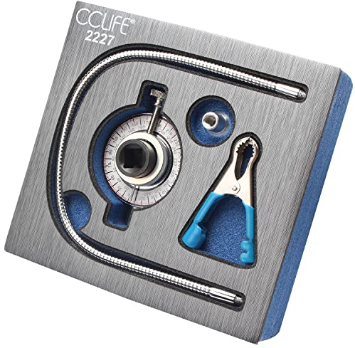 CCLIFE 1/2'' Chiave Dinamometrica Regolabile a 360° Torsiometro Misuratore di Angolo con Clip Goniometro Strumento