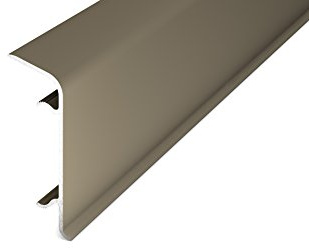 Alu-Clip-Sockelleiste mit Kabelführung inkl. 6 Clips 60 mm, Länge: 250 cm - Edeldtahl Matt