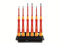 Wiha Juego de destornilladores de precisión PicoFinish® electric ranurados, Phillips, de 7 unid., incl. soporte (42989)