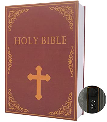 Large Diversion Book Safe Storage Box (Size 10.5×8×2.6) With Security Combination Lock, Dictionary Secret Hidden Safe (Bible-Combination)