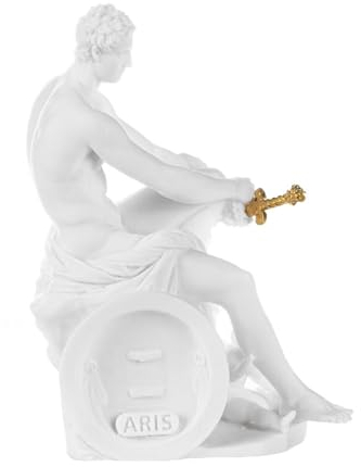 BEAUTIFUL GREEK STATUES Ares Mars God War Zeus Sohn Olympian God Alabaster Statue Figur 6,5 Zoll