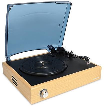 Metronic Platine Vinyle Bluetooth Vintage, Tourne Disque à 3 Vitesses 33, 45 et 78 Tours, Haut-Parleurs Intégrés, Finition Bois - 477360