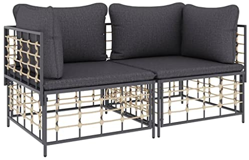 Tidyard 2 STK. Ecksofa, Gartenlounge, Balkonlounge, Gartensofa, Terrassensofa, Loungesofa Outdoor, Loungemöbel Garten Rattan, Gartenmöbel Set Rattan Wetterfest