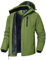 YSENTO Herren Winterjacke wasserdichte Winddichte Skijacke Fleece Outdoor Softshelljacke Funktionsjacke mit Kapuze(Grün,XL)