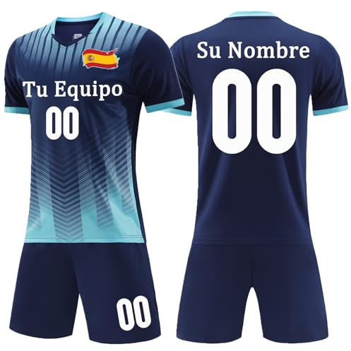 OPUTWDF Equipacion Futbol Niños Personalizada Camisetas Futbol Niño con Tu Nombre y Número Equipación