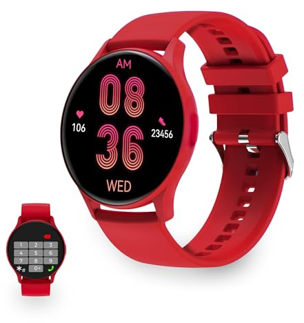 KSIX Core Smart Watch for Men Women with Calls and Notifications, Activity Bracelet, Heart Rate Monitor, Blood Pressure Monitor, Pedometer, Health Monitor, iOS App and