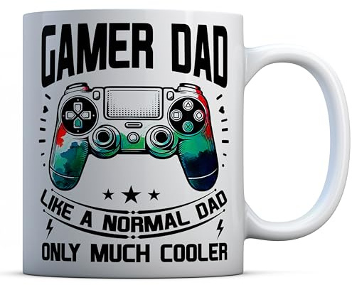 EasyInkPress - Gamer Dad Mug, Video Game Lover Ceramic Coffee Mug, Gaming Fathers Day Gift, Ceramic Tea Cup for Gamer Dad, Gamers Birthday Gift Mug for Daddy