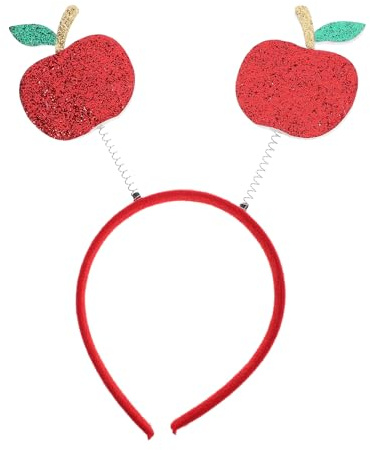 TOPBATHY Diadema de frutas con purpurina para cabeza de manzana, aro de pelo rojo, accesorio para el cabello para mujeres, niñas, niños y niños