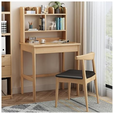 Bürotisch Schreibtische Kleiner Schreibtisch mit Schubladen, Holz-Arbeitstisch für Kinder, Computer-Arbeitsplatz zum Lernen, Spielen, Arbeiten, Schlafzimmer, Home-Office 4911wxlg(Color:Natural,Size:
