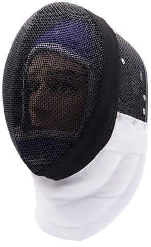 FSADYANG Fechthelm, Degen-Fechthelm, Professioneller Fechthelm, Degenhelmmütze mit Wasserdichtem Drahtgeflechtfutter zum Gesichtsschutz for Fechttrainingszubehör(Black,Medium)