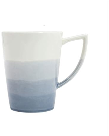 DFHS46JK Coffee Mug Immersion Dyed Ceramic Coffee Mug, Two Color Gradient Mugs Set of 1 Capacity 12.17 oz for Home or Office Used Coffee Cup(Gris)