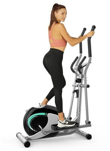 THERUN Velo Elliptique Maison, Vélo Elliptique Compact Ultra Silencieux avec Capteur de Pouls et Écran LCD, 8 Niveaux de Résistance Réglables, Entraînement Cardio pour Toute la Famille (Vert)