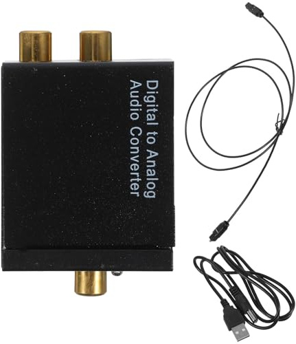 Digital Analog Audio Wandler Schwarz, Kunststoff, Kompakt | USB Netzkabel und Glasfaserkabel, 32/44, Wandler, 1/48/96 Khz