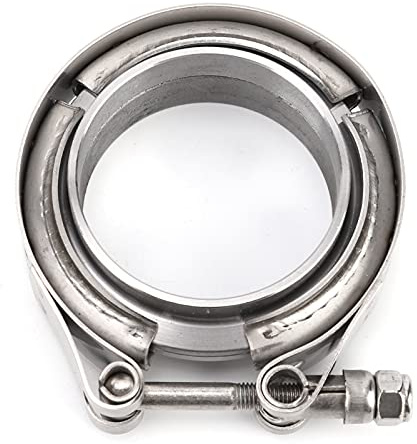 Tbest Kit Flangia a V in Acciaio Inossidabile con Morsetto a V per Tubo 2,25 Pollici Kit Flangia 2 Pezzi Saldatura Ad Alte Prestazioni per Sistemi