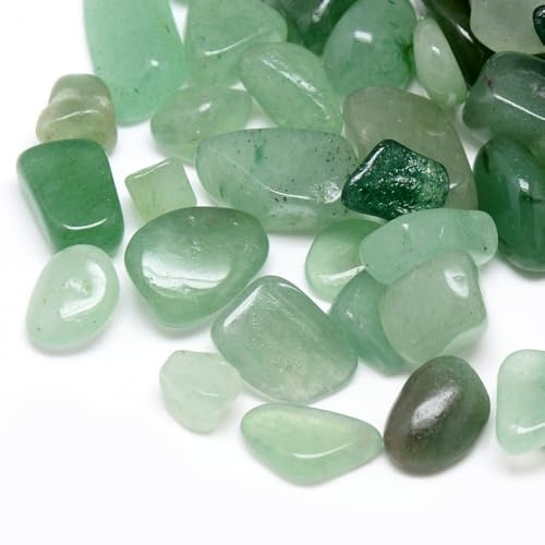 Handicraft Emporium | Perline di avventurina verde naturale, senza foro/non forate, pepite, pietra burattata, gemme riempitive per vasi, 8 ~ 20 x 5 ~ 10 x 1 ~ 7 mm | circa 100 g