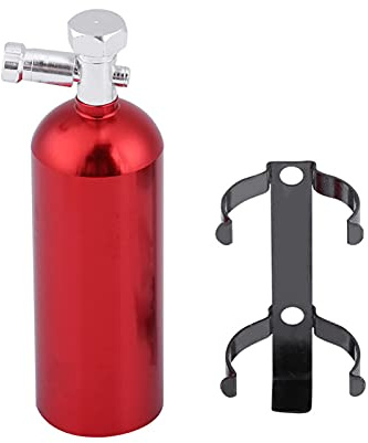 Omquot Mini estintore in metallo per auto radiocomandata, giocattolo squisito per CC01 / SCX10 / -4 / D90, materiale metallico rosso, 5,2 cm
