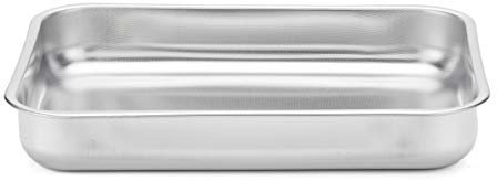 steel pan 101825 Teglia, Acciaio Inossidabile, Argento, 35 cm x 26 cm