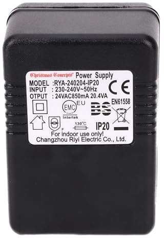 Christmas Concepts® Adattatore CA 24v 850ma 20,4va Senza Cavo Adatto per Le luci di Natale