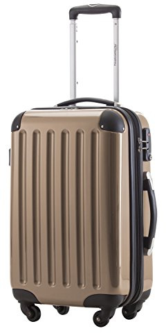 Hauptstadtkoffer Alex - Handgepäck Koffer 55x38x23 cm, 42 L, TSA Schloss, erweiterbarer Hartschalen Trolley aus PC/ABS, 3,2 kg, 4 Doppelrollen, Champagnerr