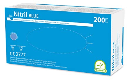 Medi-Inn Nitril blue Einmalhandschuhe Big Box puderfrei blau (200 Stück, Größe M)