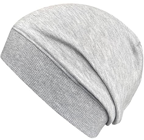 Wollhuhn ÖKO Leichte Mädchen/Jungen Beanie-Mütze Bündchen Elastisch Übergangszeit/Sommer Kinder-Mütze Baumwolle (Öko-Stoffe, Bio) 22222235 (Uni/Einfarbig Hellgrau, M)