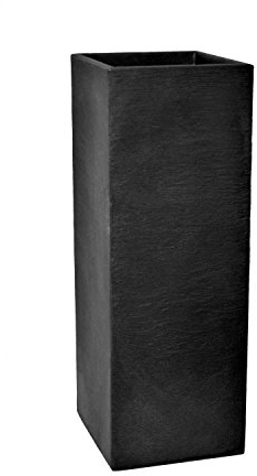 Geli Pflanzsäule Kubus 80cm aus Kunststoff anthrazit
