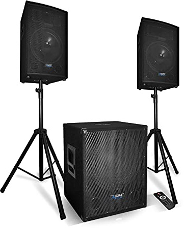 Système Sonorisation Complet 2200W Enceintes + Subwoofer USB/Bluetooth + Pieds - BM Bmsonic BMS1512