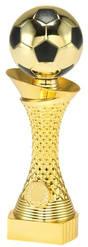 RaRu Extravaganter Fussball-Pokal in der Trendfarbe Gold, mit Ihrer Wunschgravur / 28cm